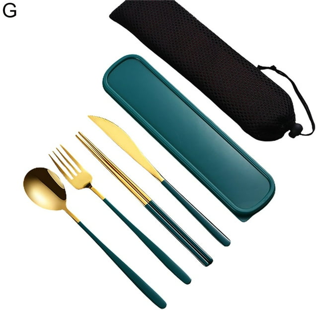 Ensemble de Couverts Pratiques de Qualité Alimentaire 1 Ensemble de Couverts Réutilisables de Camping Portable Kit de Couverts Réutilisables