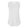thumbnail image 4 of Fesfesfes Women's Outdoor Tank Tops Crew Neck Sleeveless Solid Color Basic Tee Casual Flowy Soft Stretchy Fabric Trendy Pullover T-Shirt(White,M), 4 of 4