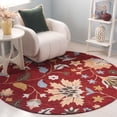 thumbnail image 2 of SAFAVIEH Jardin Jimmy Floral Area Rug, Red/Orange, 6' x 6' Round, 2 of 7