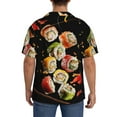 thumbnail image 5 of KLL Sushi Print Men's Shirt Short Sleeve Button Down Summer Cuba Beach Shirts- 4X-Large, 5 of 7