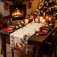 thumbnail image 6 of Hvmvliv 12x71 Inch Christmas Linen Table Banner with Festive Holiday Patterns for Dining Table Home Party Table Runners Decoration Multicolor, 6 of 6