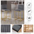 thumbnail image 3 of Counter Height Bar Stools Set of 4, 27" Modern Island Bar Stools with Back, Velvet Armless Bar Chairs for Home Office Kitchen Island, 3 of 9