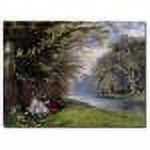 Trademark Fine Art "Young Ladies by the River" Canvas Art by John Buckley