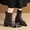#310-Brown, variant on Roncen Women's Casual Fashion Ankle Boots - Pointed Toe Belt Buckle Short Shaft Chunky Mid Heel Boots for Daily Wear