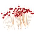thumbnail image 2 of 100 Uds. De de cóctel con de corazón, palillos de frutas para sándwich, suministros para fiestas rojo Colcomx Palitos de frutas, 2 of 8