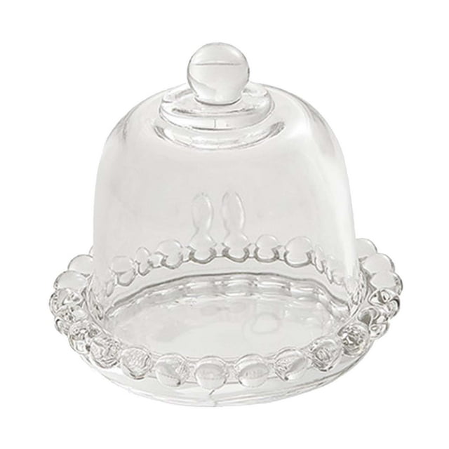 Présentoir à Gâteau Rond en Verre Plateau d'Exposition de Gâteau Transparent pour Fête d'Anniversaire Restaurant S