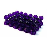 Angle View: 24 Purple Magnetic Push Pins - Perfect for Fridge Magnets, Whiteboards, and Maps (Purple)