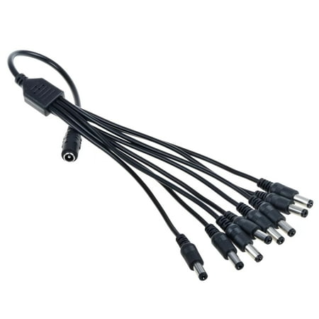 PwrON 8-Plug Tip Splitter 8-Way Power Cord Cable Replacement for SANNCE 4CH 8CH and 16CH Channel HDMI Digital Video Recorder Audio DVR CCTV Security System