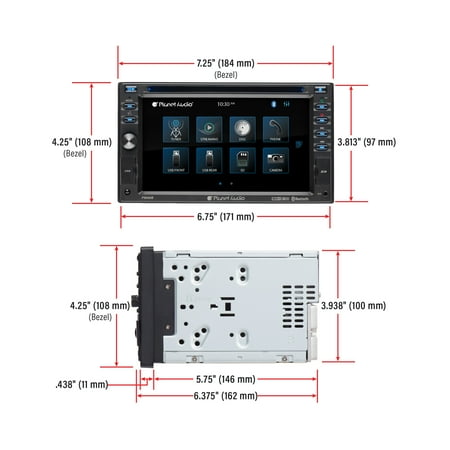 Planet Audio - 6.2" - Bluetooth - In-Dash DVD Receiver - Black