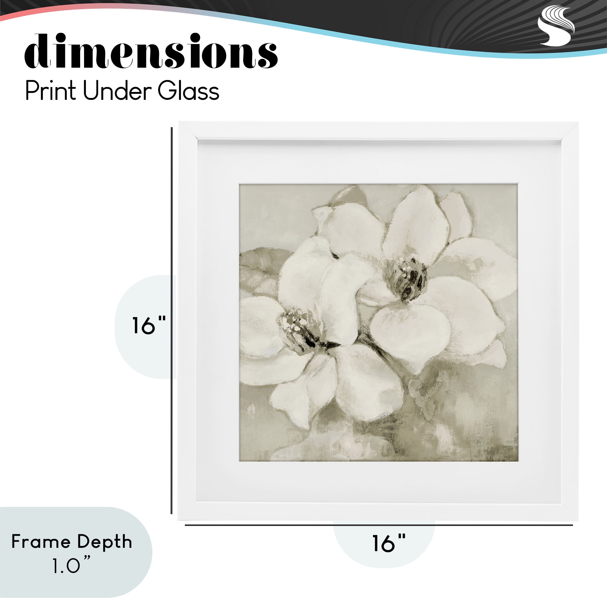Stupell Industries Subtle Beige Magnolias White Framed Print Under Glass, design by Lanie Loreth