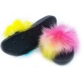 thumbnail image 3 of ORUYROP Women Artificial Fur Slide Slippers Soft Furry Open Toe Slip On Sandals, 3 of 3