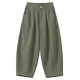 thumbnail image 4 of Breezora Women's Fashionable Casual Bucket Pants Cotton Linen Wide Leg Loose Fit Summer Breathable With Pockets, 4 of 6