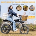 thumbnail image 3 of Movcan V30 Electric Bike for Adults, 750W Motor 28MPH, 48V 15.6Ah, 20" Fat Tire E Mountain Bike,Hydraulic Disc Brakes,Class 3,UL2849, 3 of 10