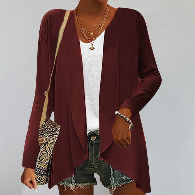 Cardigan pour Filles Mode Cardigan pour Femmes à Manches Longues Couleur Cardigan Ample Veste en Tricot Hauts Cardigan pour Femmes en Liquidation