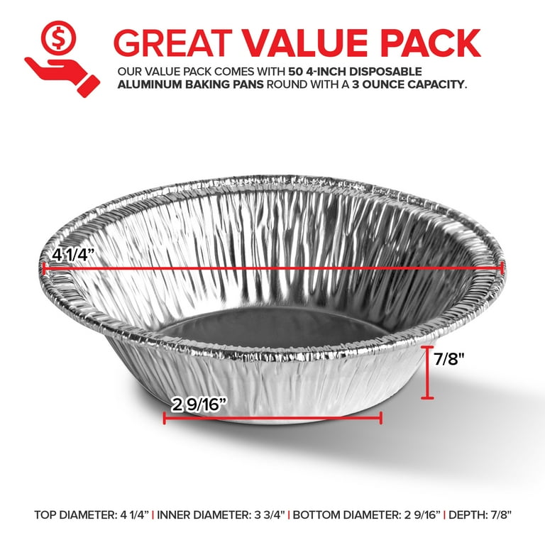 Tin Foil Mini Pie Foil Pans Mini Pie Tins With Lids 100-Pack
