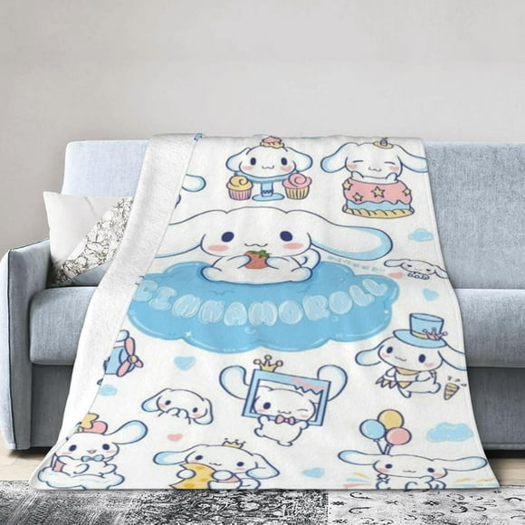 Cinnamoroll Blanket,Kawaii Cute Dog Fleece Throw Blankets for Couch Bed Sofa Cozy Warm Ultra-Soft Blanket 80"x60"