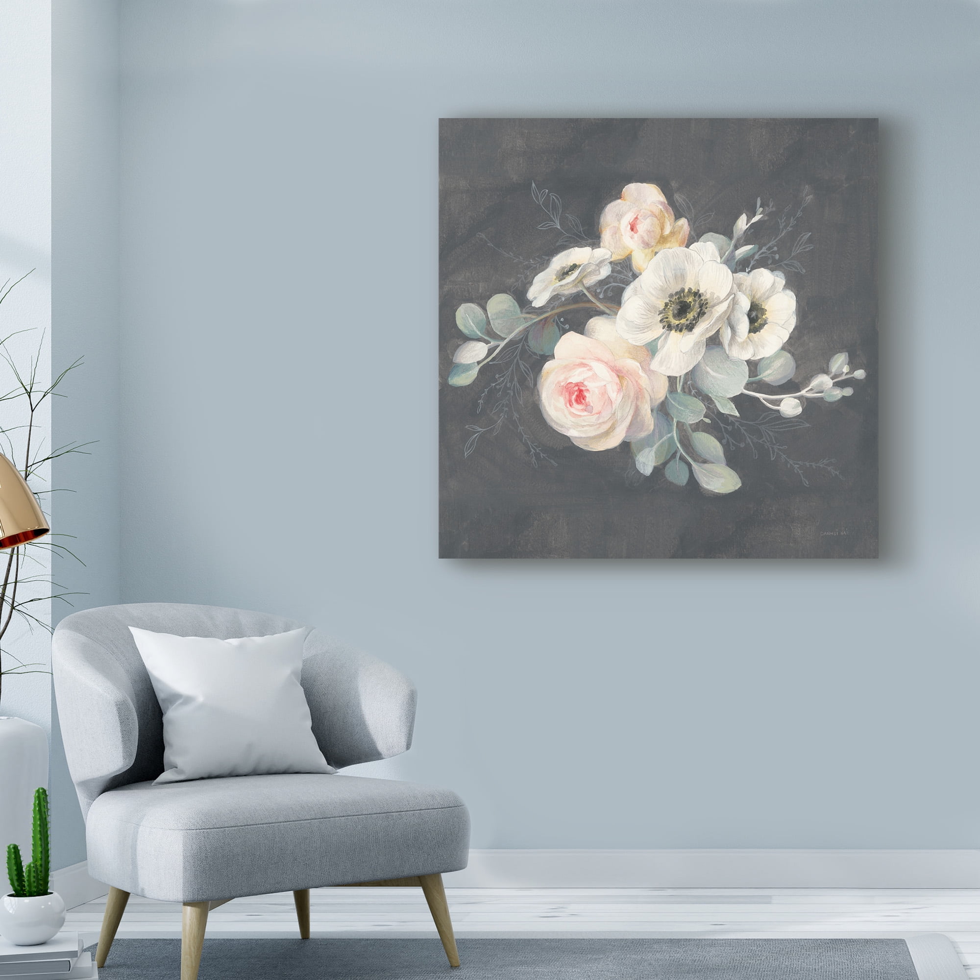 Trademark Fine Art 'Roses and Anemones Square' Canvas Art by Danhui Nai