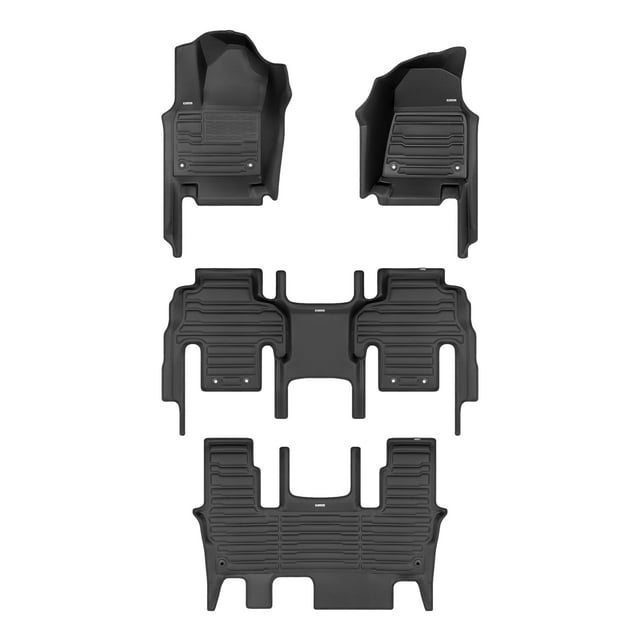 TuxMat - For Jeep Grand Wagoneer L 7-Seater 2022-2026 Models - Custom Car Mats - Maximum Coverage, All Weather, Laser Measured - This Full Set Includes 1st, 2nd, and 3rd Rows