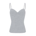 thumbnail image 6 of Hsovts Womens Built in Bra Tank Top Twist Front Adjustable Cami Shirts | Tank Tops with Built in Bras Women Summer Adjustable Spaghetti Strap Cami Shirt Twist Front Sleeveless Cami Tops Gray M, 6 of 6