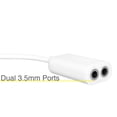 thumbnail image 3 of Premium 3.5mm Stereo Audio Y Splitter Male AUX to Dual Female Cable Adapter Splitter Cable - White, 3 of 5