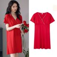 thumbnail image 1 of REDHOTYPE Chemises de Nuit pour Femmes Douces Légères Manches Courtes Longue Robe de Nuit, 1 of 2