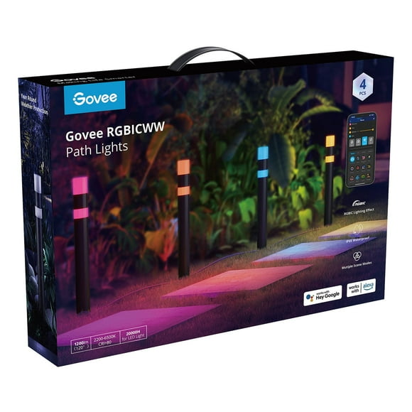 Govee RGBICWW Outdoor Path Lights, 4pk.