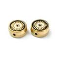 thumbnail image 2 of Ion Plating(IP) 304 Stainless Steel Enamel Beads Real 18K golden Plated Flat Round with Black 12x5.5mm Hole: 1.5mm, 2 of 3