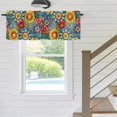 thumbnail image 5 of Kitchen Valances for Window, Boho Blossom Flower Seamless Light Filtering Rod Pocket Valance Curtain, Spring Ethinc Floral Short Curtains Window Topper for Bedroom Bathroom Living Room 60x18in, 5 of 9