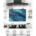 thumbnail image 5 of Stove Top Covers for Electric Stove 36x21 Inches, Navy Blue Marble Heat Insulation Fireproof Glass Cooktop Protector, Ink Painting Modern Yellow Abstract Countertop Stovetop Cover for Kitchen, 5 of 8