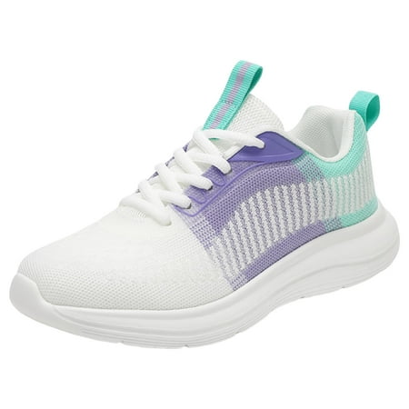Fauean Women Sneakers Fashionable Breathable Non Slip Lace up Casual Shoes Women s Shoes Purple Size 39