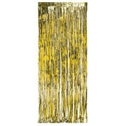 Party Central Pack of 6 Gold Colored Christmas Hanging Door Fringe Decorations 8'