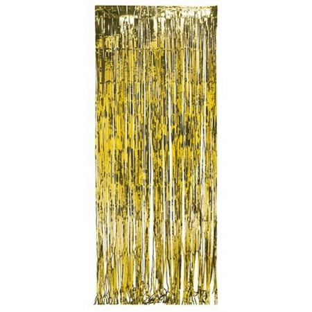 Party Central Pack of 6 Gold Colored Christmas Hanging Door Fringe Decorations 8'