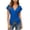 Blue, variant on Wrap Front Deep V Neck Tops for Women Dressy Casual Dolman Cap Sleeve Solid Color Shirts Slim Fit Asymmetric Split Hem Blouses M