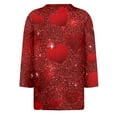 thumbnail image 5 of Fgvctg Valentine's Day Tops for Women 2025 Casual Crewneck 3/4 Length Sleeve Shirt Date Night Pullover Romantic Tops Oversized Love Heart Print Half Sleeve Blouses Light pink M, 5 of 5