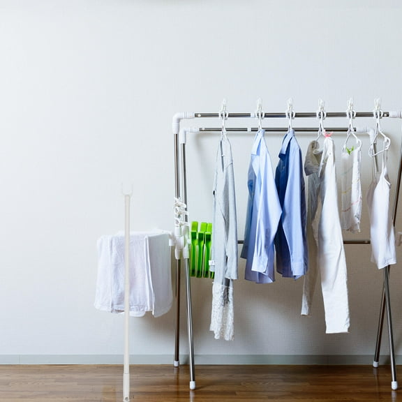 Raindrops 1Pack Detachable Clothesline Pole Carbon Plastic Clothing Hook Pole for Household Use 82.50X5.00X2.00CM