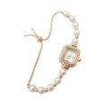 thumbnail image 2 of Ladies Pearl Bracelet Watch, Rose Gold Case with White Dial Watch for Women, Elegant Faux Pearl Strap Quartz Wristwatch for Women, Luxury Jewelry Watch Gifts for Womens, 2 of 3