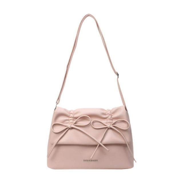 Bolso de mano para mujer con decoración de lazo, bolso informal elegante para mujer Rosa