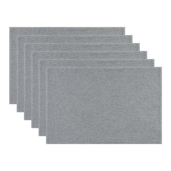 Unique Bargains Table Placemats 6 Pcs Polyester Placemats for Dining Table Decor Gray