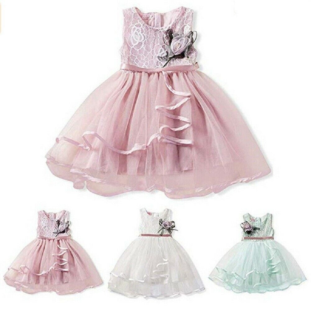 Toddler Kids Baby Girl Dress Princess Party Pageant Wedding Tutu Dresses Clothes
