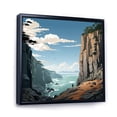 thumbnail image 2 of Designart "Blue Cliff Jagged silence" Landscape Mountains Floater Framed Canvas Art Print, 2 of 7