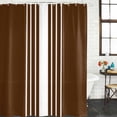 thumbnail image 3 of Brown White Stripe Waterproof Fabric Shower Curtain,Modern Rustic Vertical Striped Waterproof Fabric Shower Curtain for Bathroom Curtains Bathtubs Hotel Shower Curtains with 12 Hooks Small 36x72in, 3 of 8