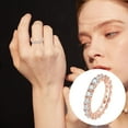 thumbnail image 2 of Guodhu Rose Gold Round Cut CZ Eternity Ring – Simulant Diamond Anniversary Band | Scratch Resistant Wedding Jewelry for Women – Christmas/Birthday Gift, 2 of 9