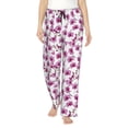 thumbnail image 2 of Goofa Orchids Flowers Printed Soft Pajama Pants for Women, Wide Leg Comfy Casual Lounge Yoga Pants-, 2 of 9
