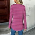 thumbnail image 6 of JUSLIO Button-Up Womens Shirts Striped Graphic Blouses Fashion Long sleeve V Neck Blouses Purple S, 6 of 7