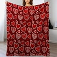 thumbnail image 6 of DAMAI Valentine's Day Couple Blankets, Retro Polka Dots Plaid Love Flannel Blanket for Women Room Decor, Damask Floral Fleece Blanket Romantic Red Sherpa Blanket for Chair/Sofa, 28"脳39", 6 of 6