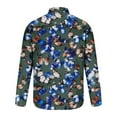 thumbnail image 5 of Donemore Men's Turn-Down Collar Button-Up Long Sleeve Shirt with Butterfly Print Casual Business Casualwear Stylish Modern Trendy Versatile Men's Clothing, 5 of 6