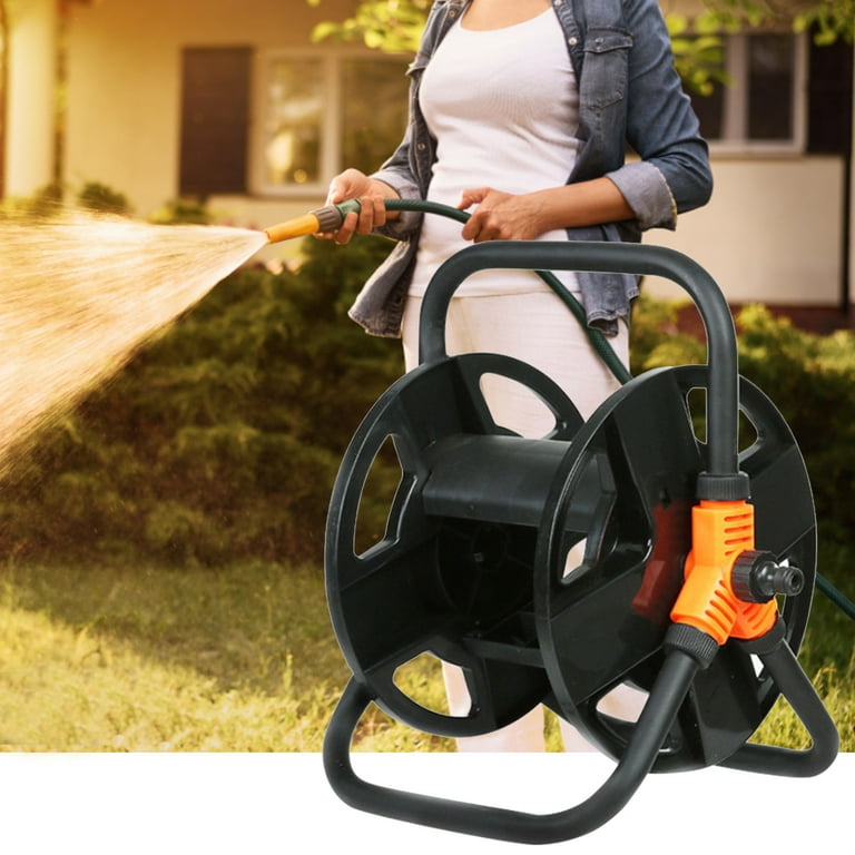 Hose Reel Heavy Duty No Tangling Smooth Operation Non-slip Handle  Shatterproof Storage Plastic Space Saving Cord Storage Reel for Backyard 