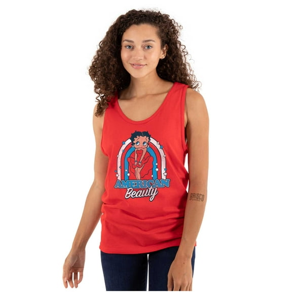 Betty Boop Cartoon American Beauty Tank Top Tee Shirt Women Brisco Brands X