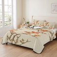 thumbnail image 2 of Full Quilt Set 78''x90'', Vintage Botanical Lightweight Bedspread Coverlet Set with 2 Pillow Shams, Red Spring Floral Botanical Farmhouse Breathable All Season Quilt Bedding for Bedroom/Guest Room, 2 of 9
