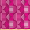 thumbnail image 1 of Abstract Fabric by the Yard, Shapes of Circle and Lines Dotted Circles Geometric Design, Upholstery Fabric for Dining Chairs Home Decor Accents, Magenta Pink by Ambesonne, 1 of 4